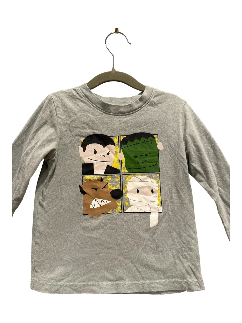 BabyGap Toddler’s Boy  Long-Sleeve Graphic T-Shirt Green Halloween Size 4 Years